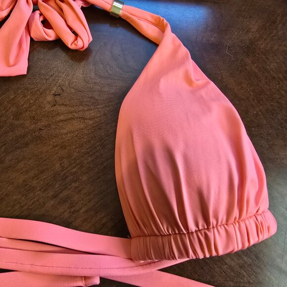 Lauren Ralph Lauren Women Bright Sz 4 Orange Bikini Triangle Swim Ladies Junior - Picture 5 of 16